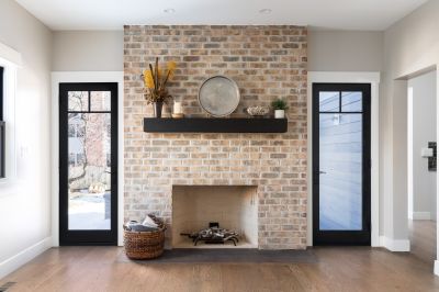 Elegant Masonry Fireplace